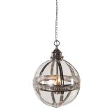 Helena Round Silver Glass Ball Pendant